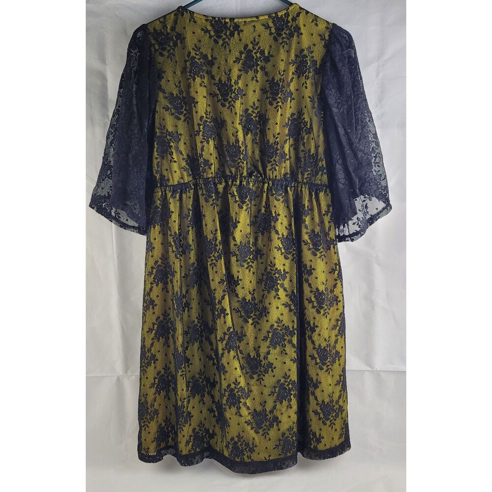 Volume One V Neck floral lace overlay mini dress Sz XL - Picture 2 of 4